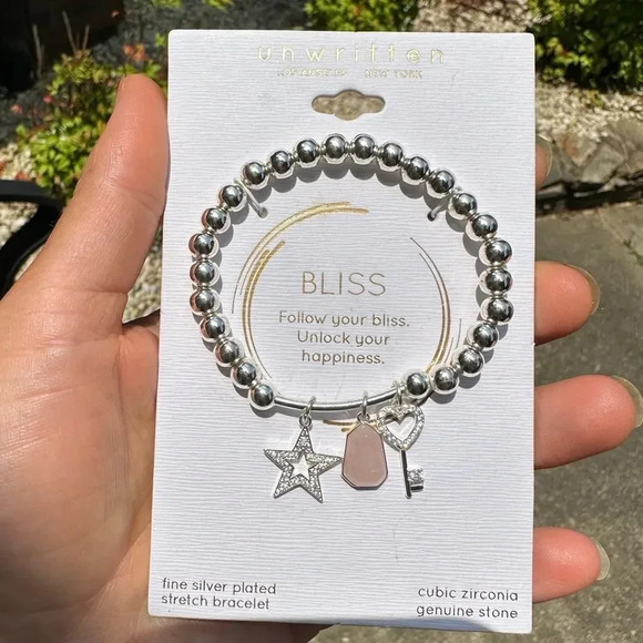 Heart Key&Rose Quartz Charm Bracelet - Picture 1 of 4